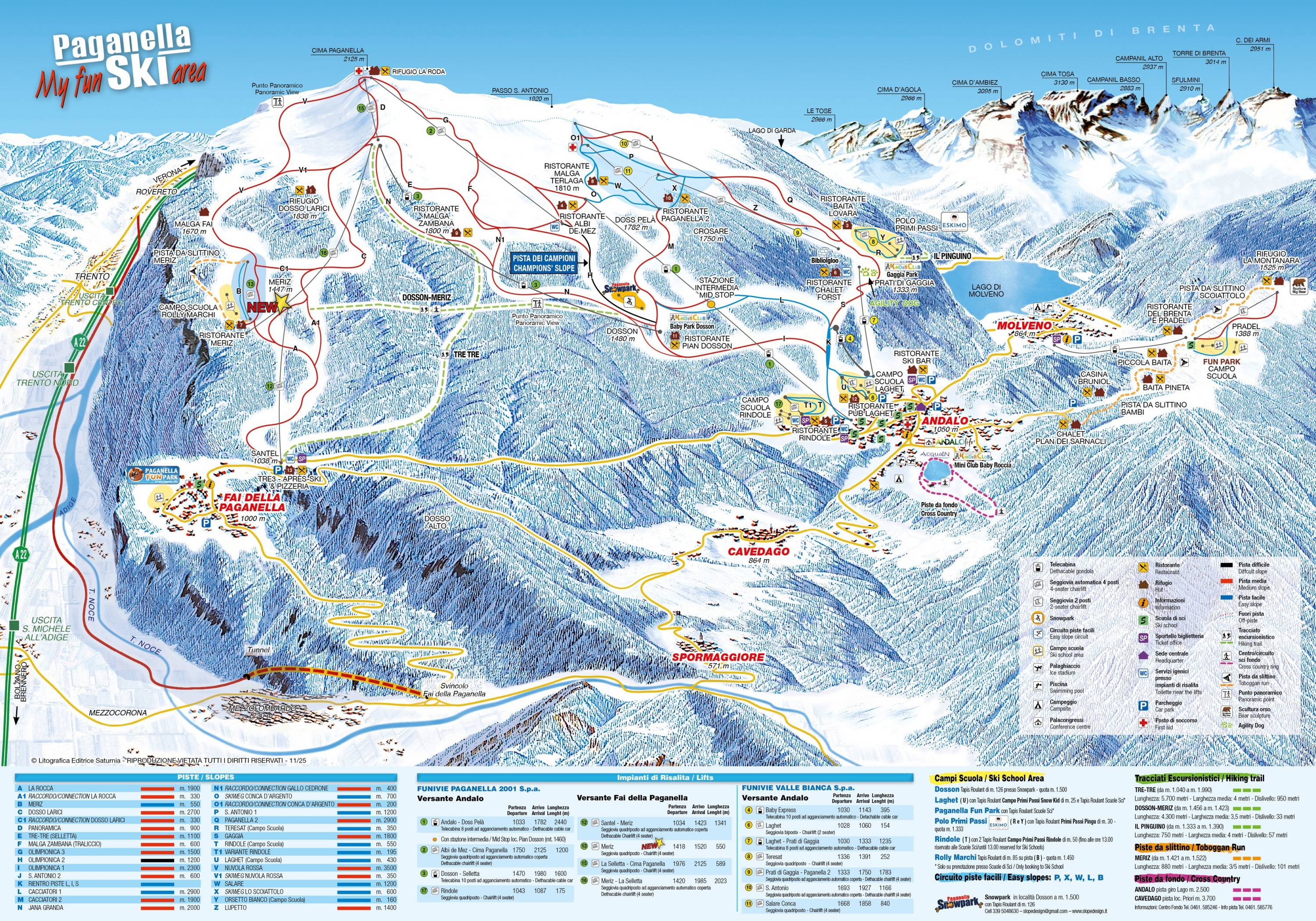 Mapa tras — Andalo – Fai della Paganella